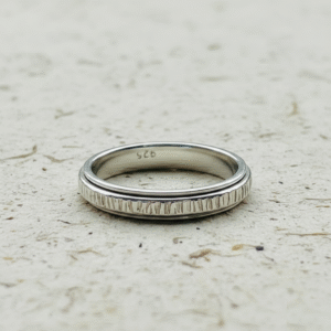 Textured Spinner Ring for Women, Fidget Ring, Minimalist Band in Yellow Gold, Rose Gold, or Silver, Anxiety Ring Gift for Her