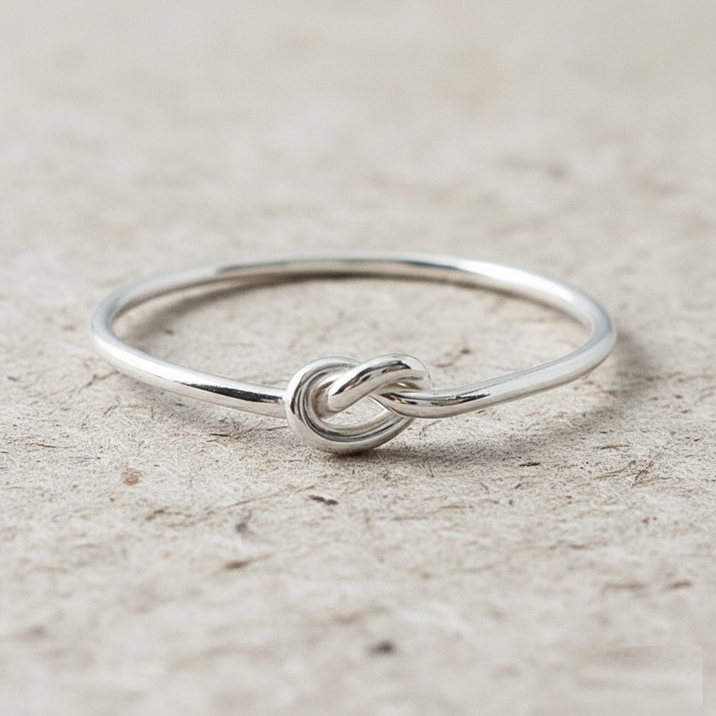 Love Knot Ring for Women, Dainty Promise Ring, Minimalist Knot Band, Simple Anniversary Gift for Her, Tie the Knot Ring