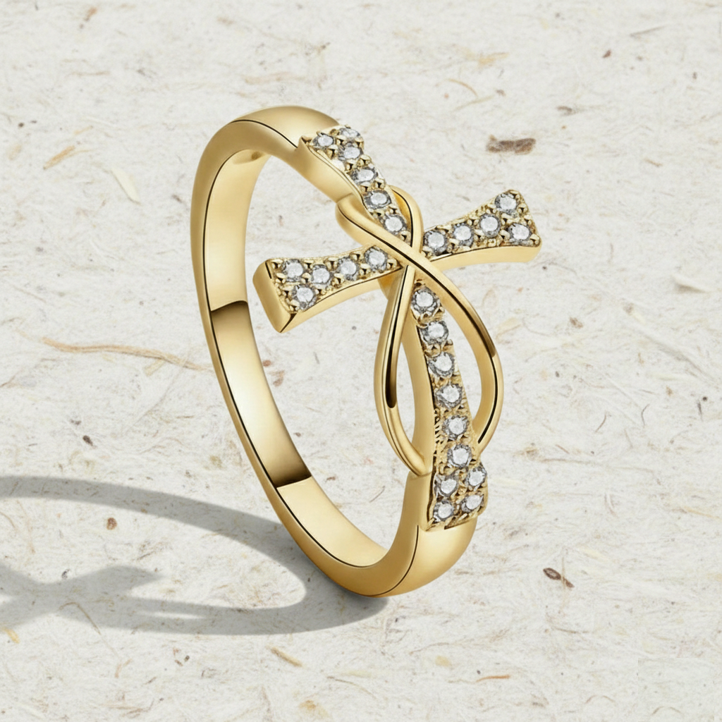 925 Sterling Silver Infinity Cross Ring for Women, Dainty CZ Cross Ring, Christian Jewelry, Religious Promise Ring, Faith Gift for Her - Image 3