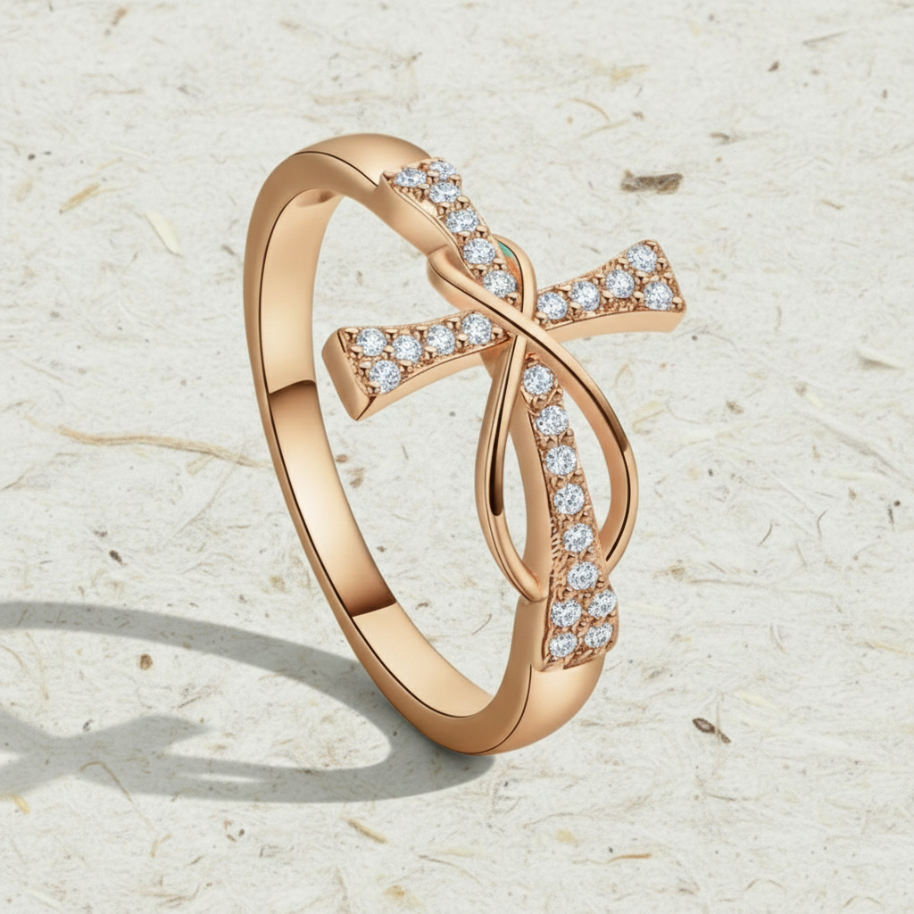 925 Sterling Silver Infinity Cross Ring for Women, Dainty CZ Cross Ring, Christian Jewelry, Religious Promise Ring, Faith Gift for Her - Image 2