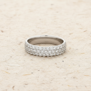 3-Row Micro Pave Cubic Zirconia Eternity Band - Full Eternity Wedding Ring for Women - Sparkly Anniversary Gift for Her