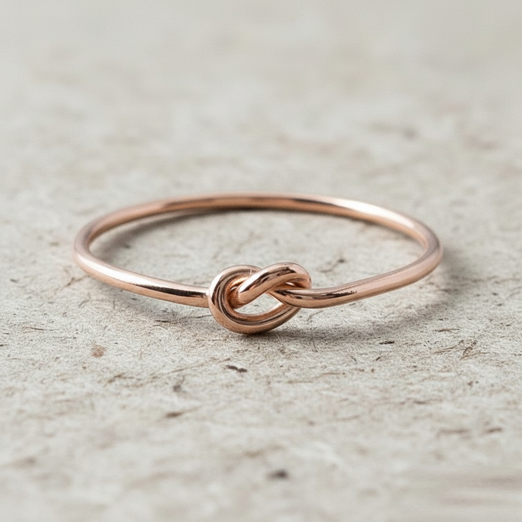 Love Knot Ring for Women, Dainty Promise Ring, Minimalist Knot Band, Simple Anniversary Gift for Her, Tie the Knot Ring - Image 2