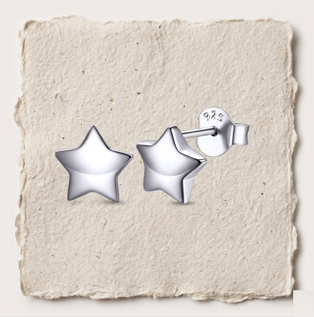 Tiny Star Stud Earrings in 925 Sterling Silver, Minimalist Star Earrings, Dainty Celestial Jewelry, Small Silver Studs, Gift for Her - Image 5