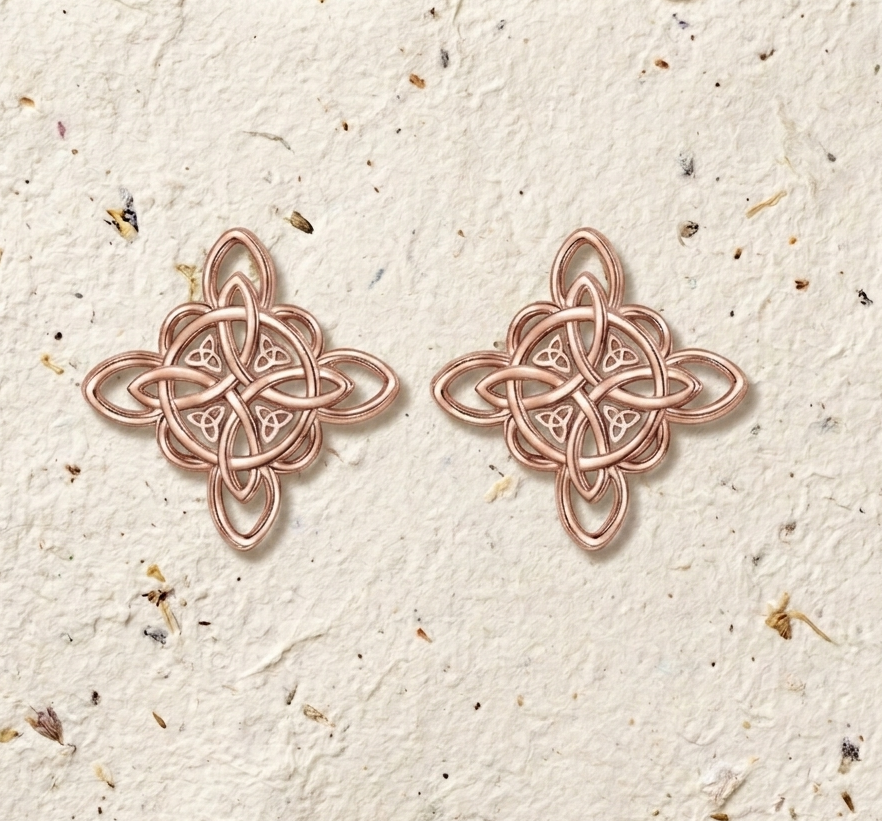 Celtic Knot Stud Earrings, Witch’s Knot Earrings for Women, Dainty Mystic Jewelry, Wiccan Protection Studs, Spiritual Gift for Her - Image 2