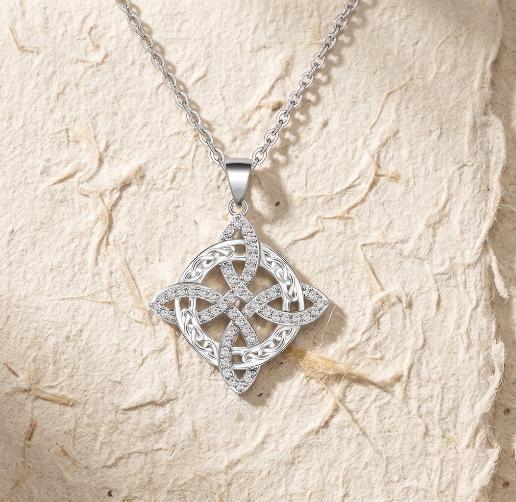 Celtic Knot Necklace for Women, Witch's Knot Pendant, Protection Jewelry Gift for Her, Wiccan Witchcraft Charm, Silver Cross Necklace - Image 5