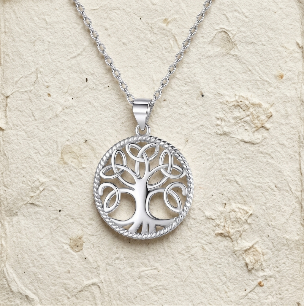 925 Sterling Silver Tree of Life Necklace for Women, Celtic Knot Family Tree Pendant, Spiritual Jewelry Gift for Her, Dainty Silver Chain - Image 2