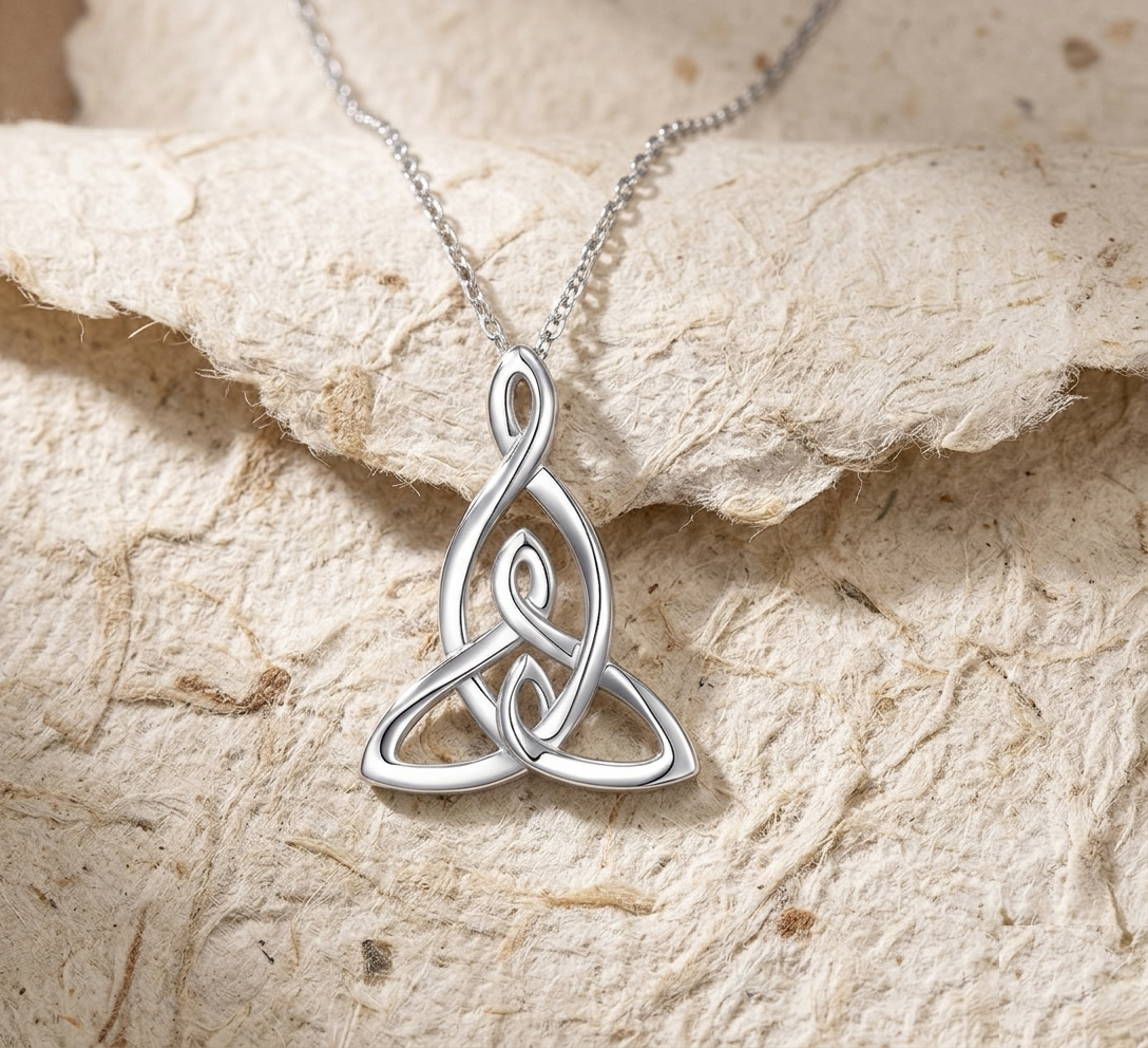 Handmade Celtic Motherhood Knot Necklace in 925 Sterling Silver, Mother Daughter Trinity Pendant, Meaningful Family Jewelry Gift for Mom - Image 5