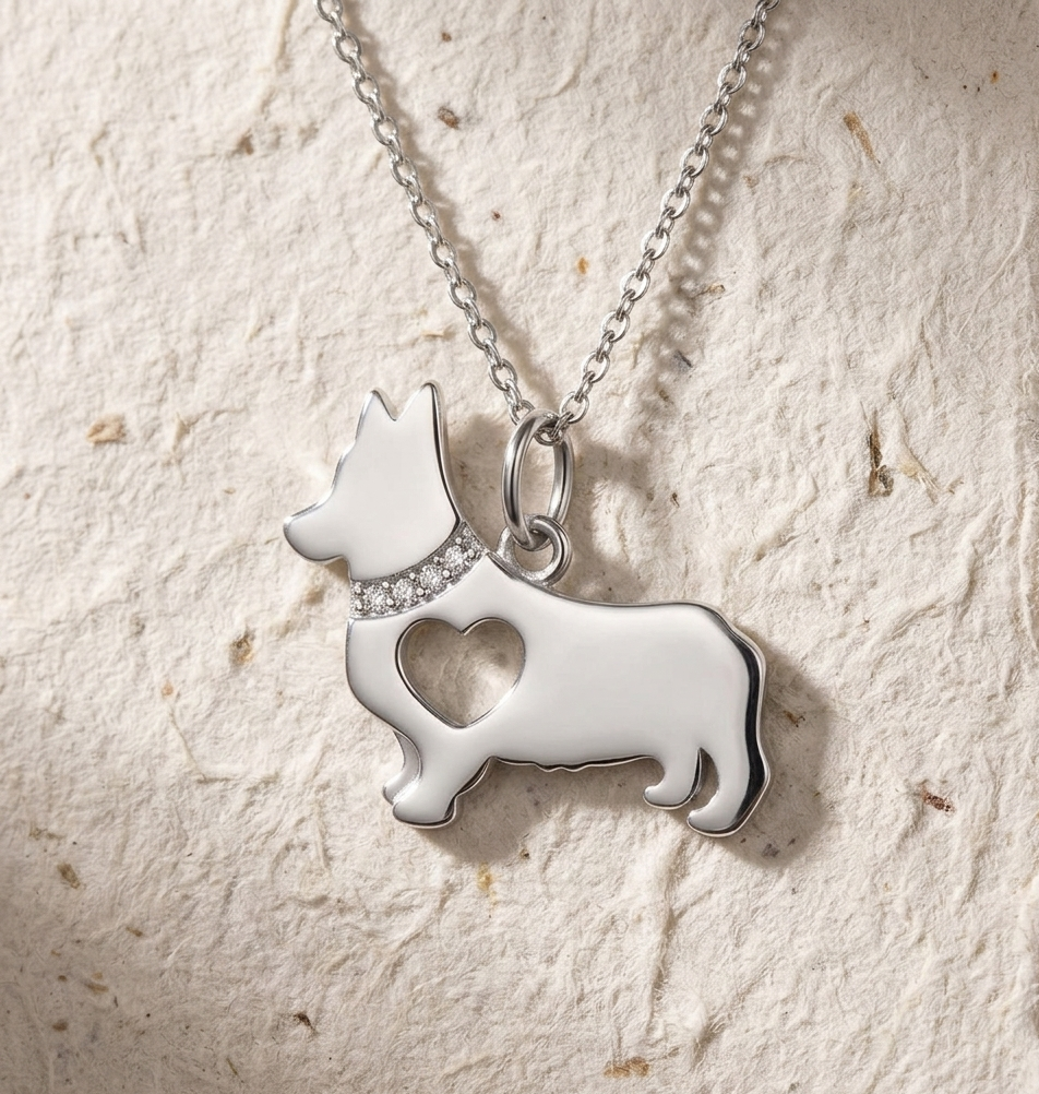 Corgi Necklace in 925 Sterling Silver, Dog Lover Gift, Minimalist Pet Pendant, Corgi Mom Jewelry, Memorial Dog Charm, Animal Jewelry for Her - Image 5