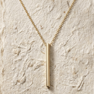 Gold Bar Necklace, Minimalist Vertical Bar Pendant, Necklace, 925 Sterling Silver Layering Chain, Simple Everyday Jewelry Gift for Her