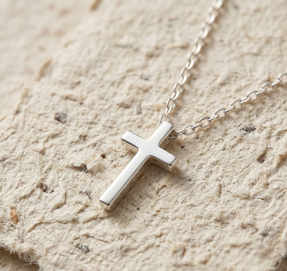 Dainty Silver Cross Necklace, 925 Sterling Silver Pendant Minimalist Christian Jewelry Small Faith Necklace Gift for Her, Simple Cross Chain - Image 5