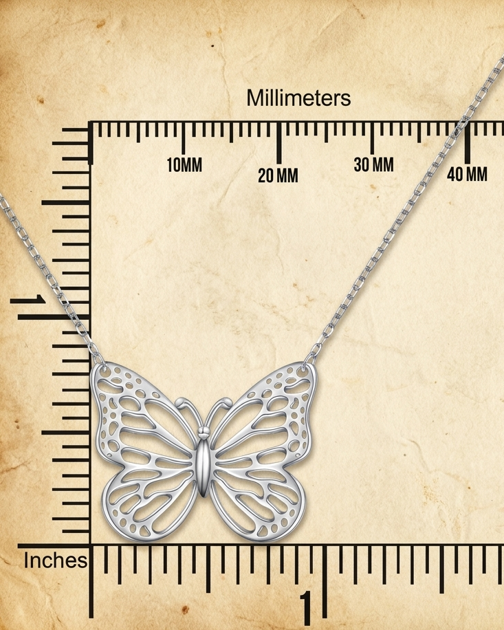 Butterfly Necklace, 925 Sterling Silver Dainty Insect Jewelry, Minimalist Nature Pendant, Gift for Her - Image 5