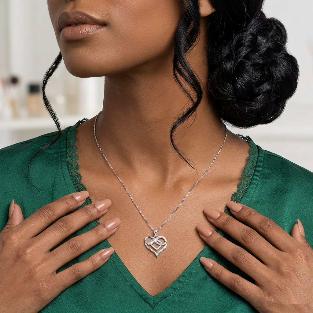 Double Heart Infinity Necklace, Romantic Interlocking Heart Pendant for Women, Dainty Heart Jewelry, Anniversary Gift for Her - Image 4