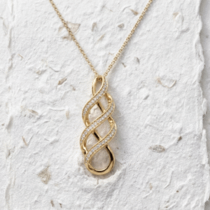 925 Sterling Silver Infinity Twist Necklace, Dainty Simulant Pendant, Elegant Ribbon Swirl Jewelry for Women, Anniversary Gift for Her