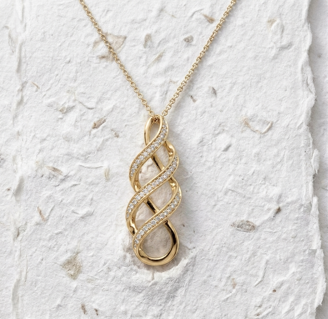 925 Sterling Silver Infinity Twist Necklace, Dainty Simulant Pendant, Elegant Ribbon Swirl Jewelry for Women, Anniversary Gift for Her