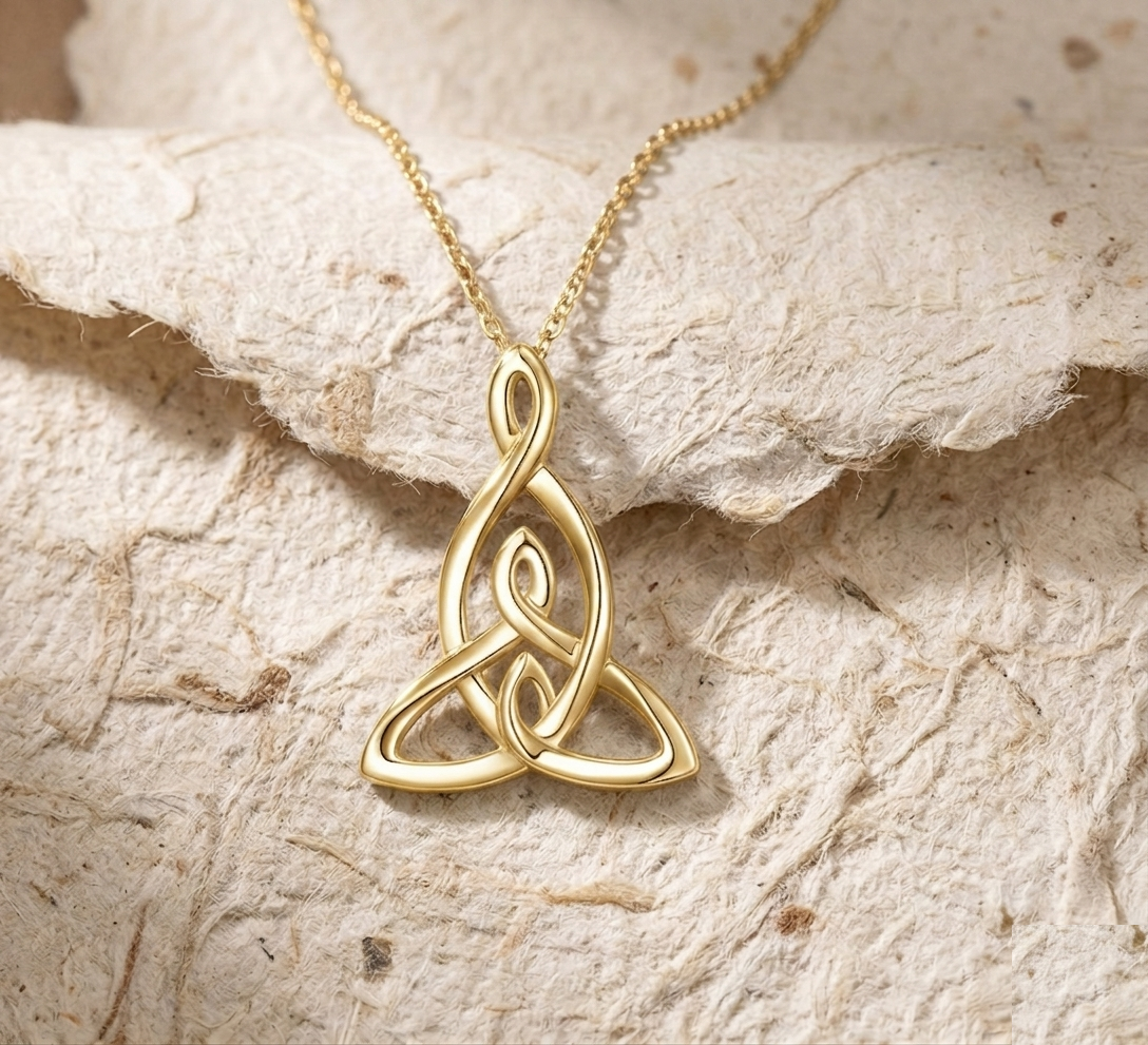 Handmade Celtic Motherhood Knot Necklace in 925 Sterling Silver, Mother Daughter Trinity Pendant, Meaningful Family Jewelry Gift for Mom