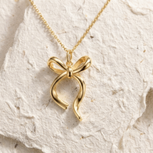 Bow Necklace, Dainty Ribbon Pendant, Minimalist Silver Jewelry for Women, Coquette Aesthetic Charm, Gift for Her, Delicate Knot Necklace