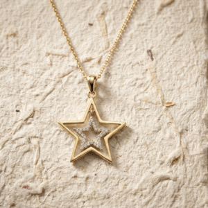 925 Sterling Silver Double Star Pendant Necklace for Women, Dainty Starburst Charm Necklaces, Minimalist Star Jewelry Gift, Celestial Gift