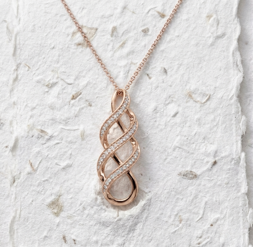 925 Sterling Silver Infinity Twist Necklace, Dainty Simulant Pendant, Elegant Ribbon Swirl Jewelry for Women, Anniversary Gift for Her - Image 4