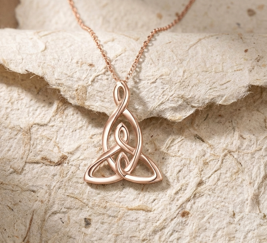 Handmade Celtic Motherhood Knot Necklace in 925 Sterling Silver, Mother Daughter Trinity Pendant, Meaningful Family Jewelry Gift for Mom - Image 2
