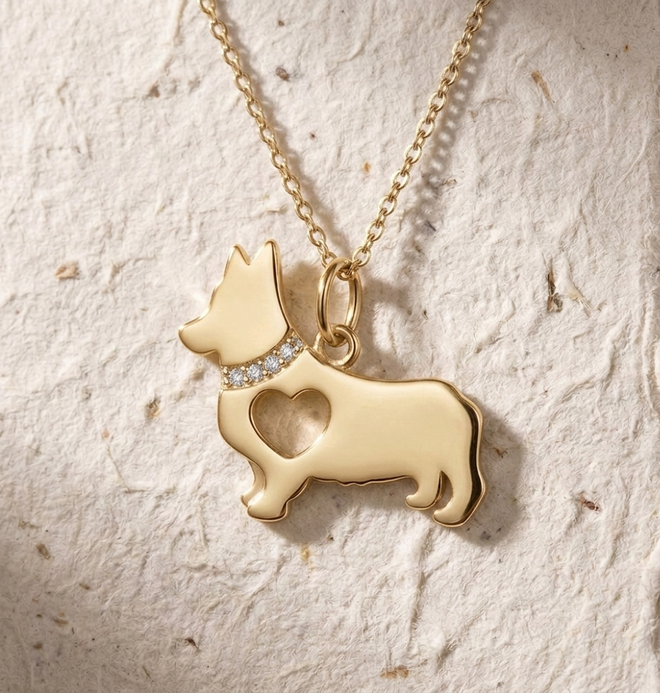 Corgi Necklace in 925 Sterling Silver, Dog Lover Gift, Minimalist Pet Pendant, Corgi Mom Jewelry, Memorial Dog Charm, Animal Jewelry for Her