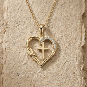Faith Jewelry, 925 Sterling Silver Heart Cross Necklace for Women, Dainty Religious Pendant, Christian Infinity Heart Pendant Gift for Her