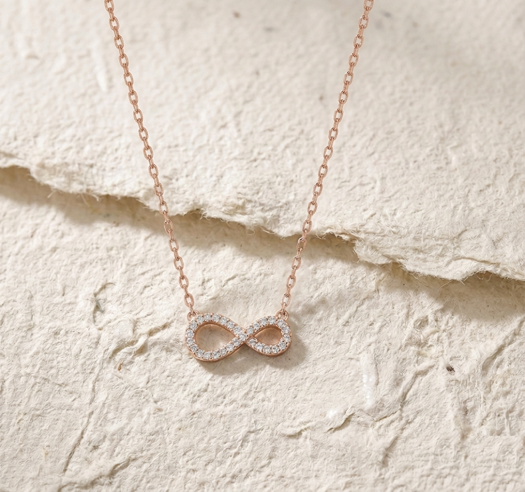 Infinity Symbol Necklace Silver Forever Loop Pendant Dainty Anniversary Gift for Wife Meaningful Romantic CZ Jewelry Gift for Women - Image 2
