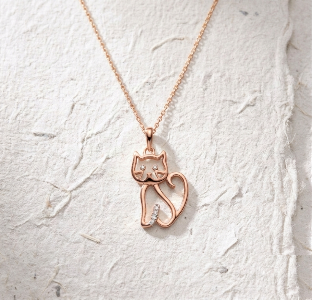 925 Sterling Silver Cat Necklace for Women, Dainty Kitty Pendant, Minimalist Pet Lover Gift, Handmade Animal Jewelry, Small Silver Cat Charm - Image 3