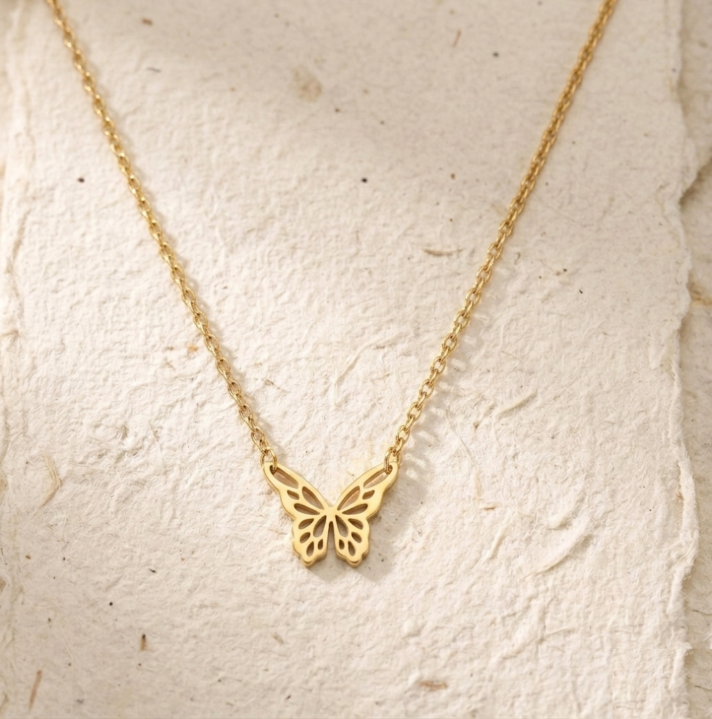 Sterling Silver Dainty Butterfly Necklace, Minimalist Animal Jewelry for Her, Nature Inspired Filigree Butterfly Pendant, Everyday Jewelry
