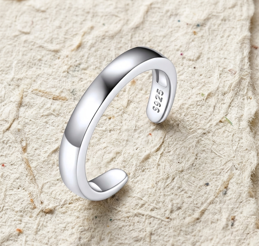 Minimalist Silver Stacking Ring • Thin Sterling Silver Band • Dainty Thumb Ring for Her • Simple Everyday Jewelry • Gift for Best Friend - Image 4