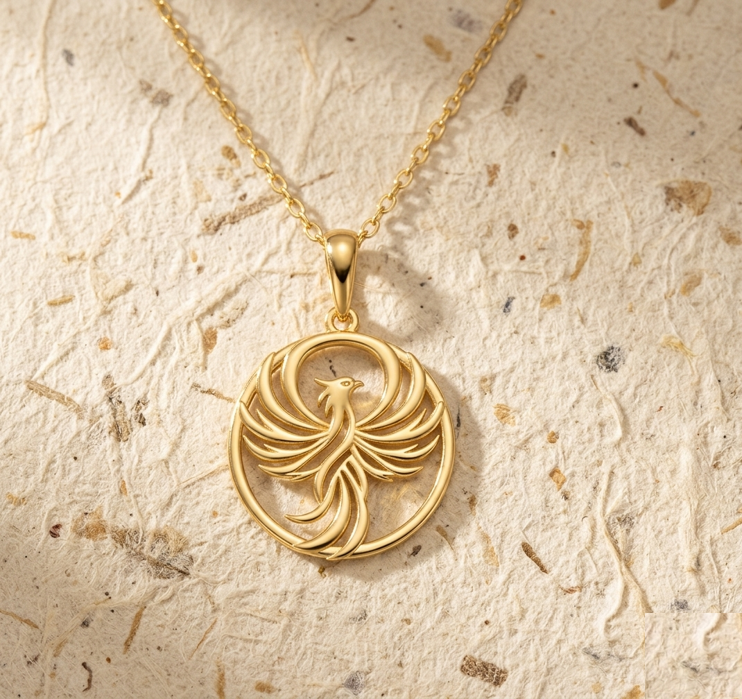 Phoenix Necklace for Women, 92 Sterling Silver Bird Pendant, Mythical Rising Phoenix Jewelry, Rebirth Gift for Her, Symbol of Strength Charm
