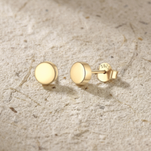 Dainty Disc Earrings, Minimalist Round Studs in 925 Sterling Silver, Tiny Circle Earrings, Everyday Jewelry Gift for Her