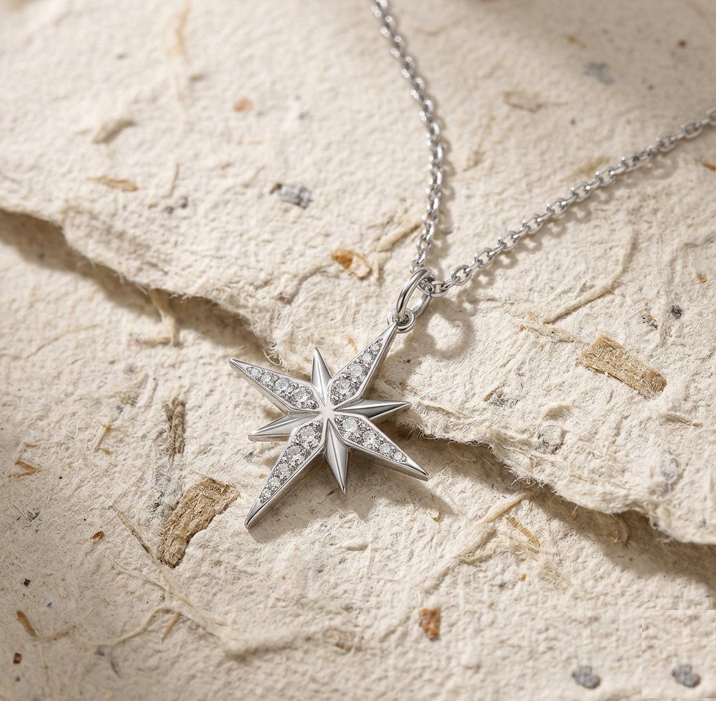 Dainty North Star Necklace in 925 Sterling Silver - Minimalist Starburst Pendant - Celestial Jewelry for Women - Image 5
