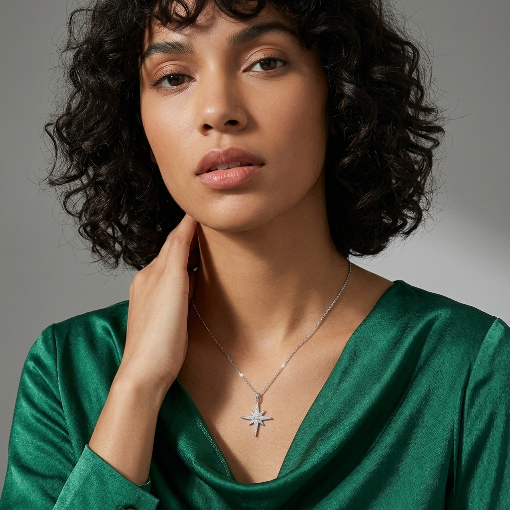 Dainty North Star Necklace in 925 Sterling Silver - Minimalist Starburst Pendant - Celestial Jewelry for Women - Image 4