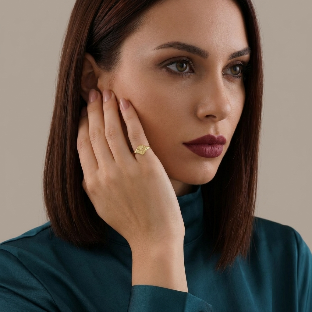 Gold Dragonfly Ring, Dainty Oval Signet Ring, 925 Sterling Silver Nature Inspired Jewelry, Minimalist Insect Ring, Statement Gift for Her - Image 5
