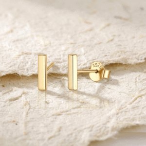 Rose Gold Bar Earrings, 925 Sterling Silver Minimalist Studs, Dainty Geometric Bar Stud Earrings, Simple Everyday Jewelry, Gift for Her