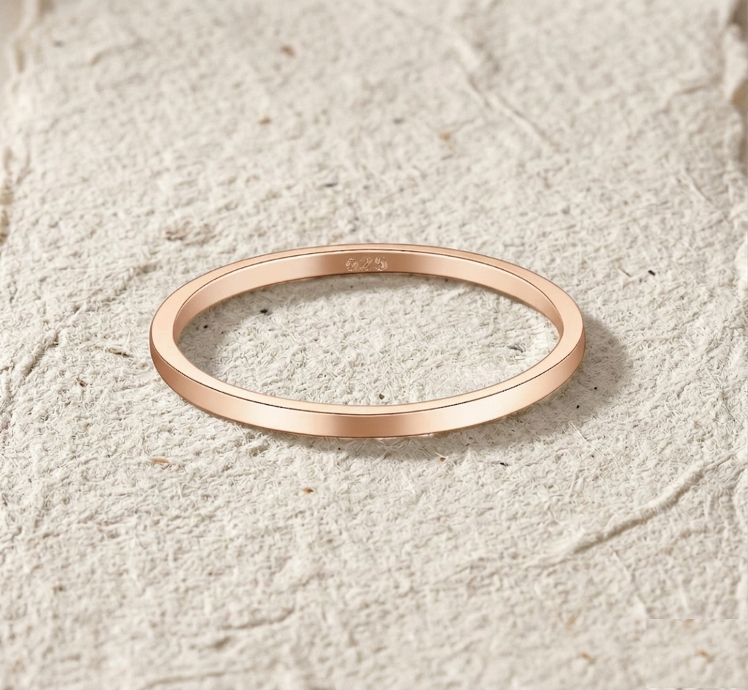 Minimalist Band for Women, Thin Stackable Dainty Ring, Plain Wedding Band, Simple Everyday Jewelry, Comfort Fit Ring - Image 3