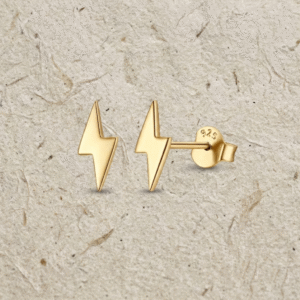 Tiny Lightning Bolt Stud Earrings in 925 Sterling Silver • Minimalist Flash Earrings • Dainty Thunder Bolt Studs • Second Hole Piercing Gift