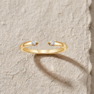 Open Wrap Ring for Women, Minimalist Double CZ Cuff Ring, Dainty Bypass Promise Ring, Adjustable Stacking Jewelry, Gift for Her