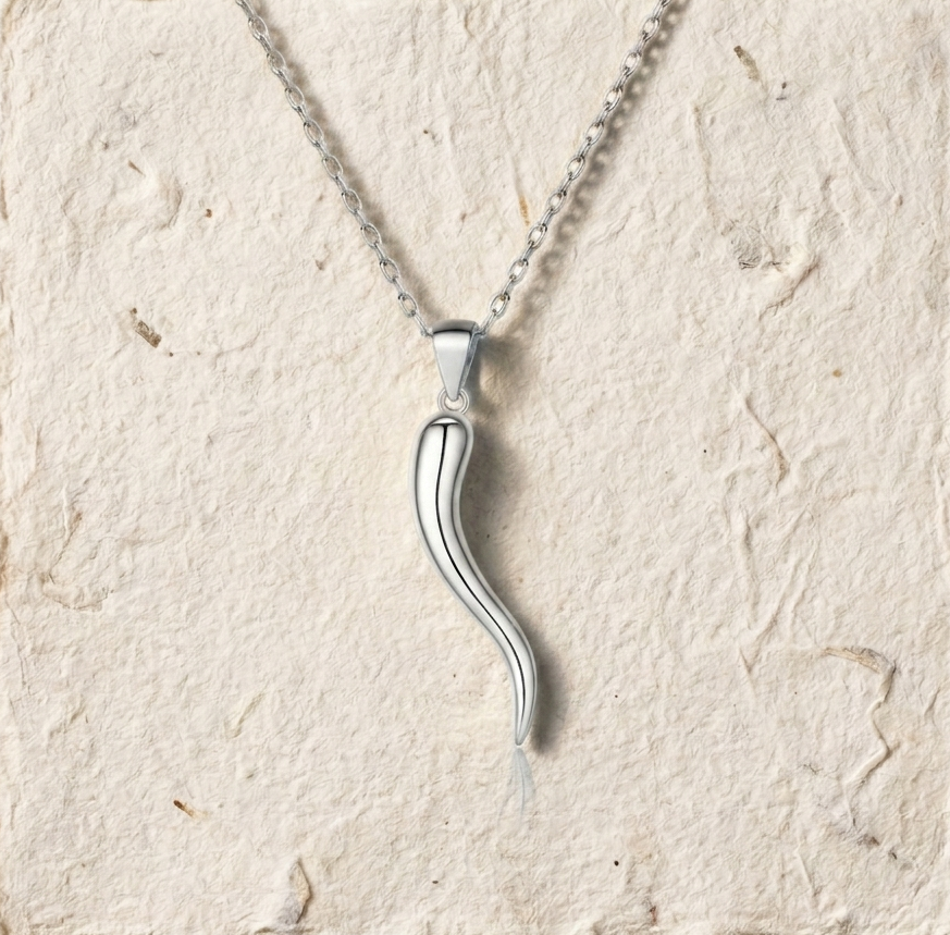 925 Sterling Silver Italian Horn Necklace, Cornicello Pendant for Good Luck, Protection Jewelry, Minimalist Dainty Necklace, Gift for Her - Image 3
