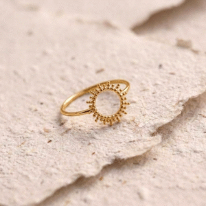 Celestial Sun Ring in 925 Sterling Silver – Dainty Sunburst Ring, Minimalist Solstice Jewelry, Tiny Sun Ring for Women, Boho Ring Gift