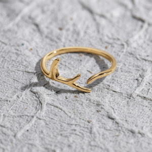 925 Sterling Silver Antler Ring, Adjustable Deer Horn Ring for Women, Nature Inspired Jewelry, Minimalist Gift