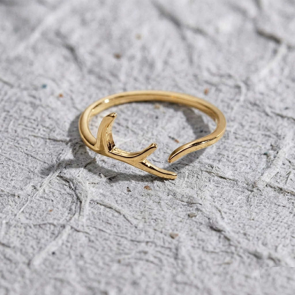 925 Sterling Silver Antler Ring, Adjustable Deer Horn Ring for Women, Nature Inspired Jewelry, Minimalist Gift