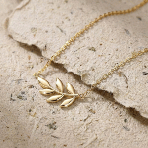 Handmade Silver Olive Leaf Necklace, Dainty Nature Inspired Jewelry for Women, Minimalist Branch Pendant, Sterling Silver Laurel Leaf Gift