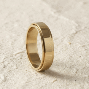 Silver Spinner Ring for Women, 925 Sterling Silver Anxiety Ring, Plain Band Fidget Ring, Minimalist Worry Ring, Meditation Gift for Her