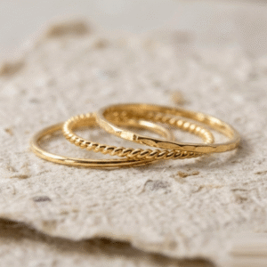 925 Sterling Silver Stacking Rings Set, Minimalist Silver Band Ring, Dainty Twisted Rope Ring, Hammered Silver Ring, Delicate Jewelry Gift