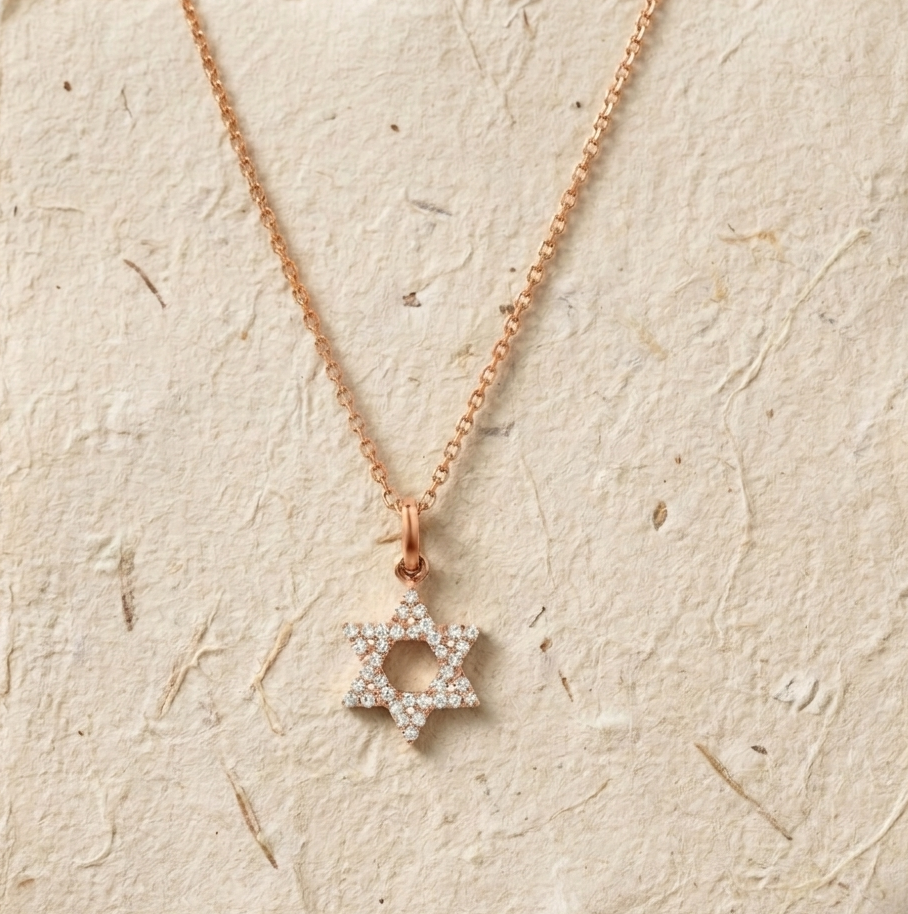 Dainty Star Necklace Over Sterling Silver, Pave Star Pendant, Gift for Her, Minimalist Religious Necklace - Image 3