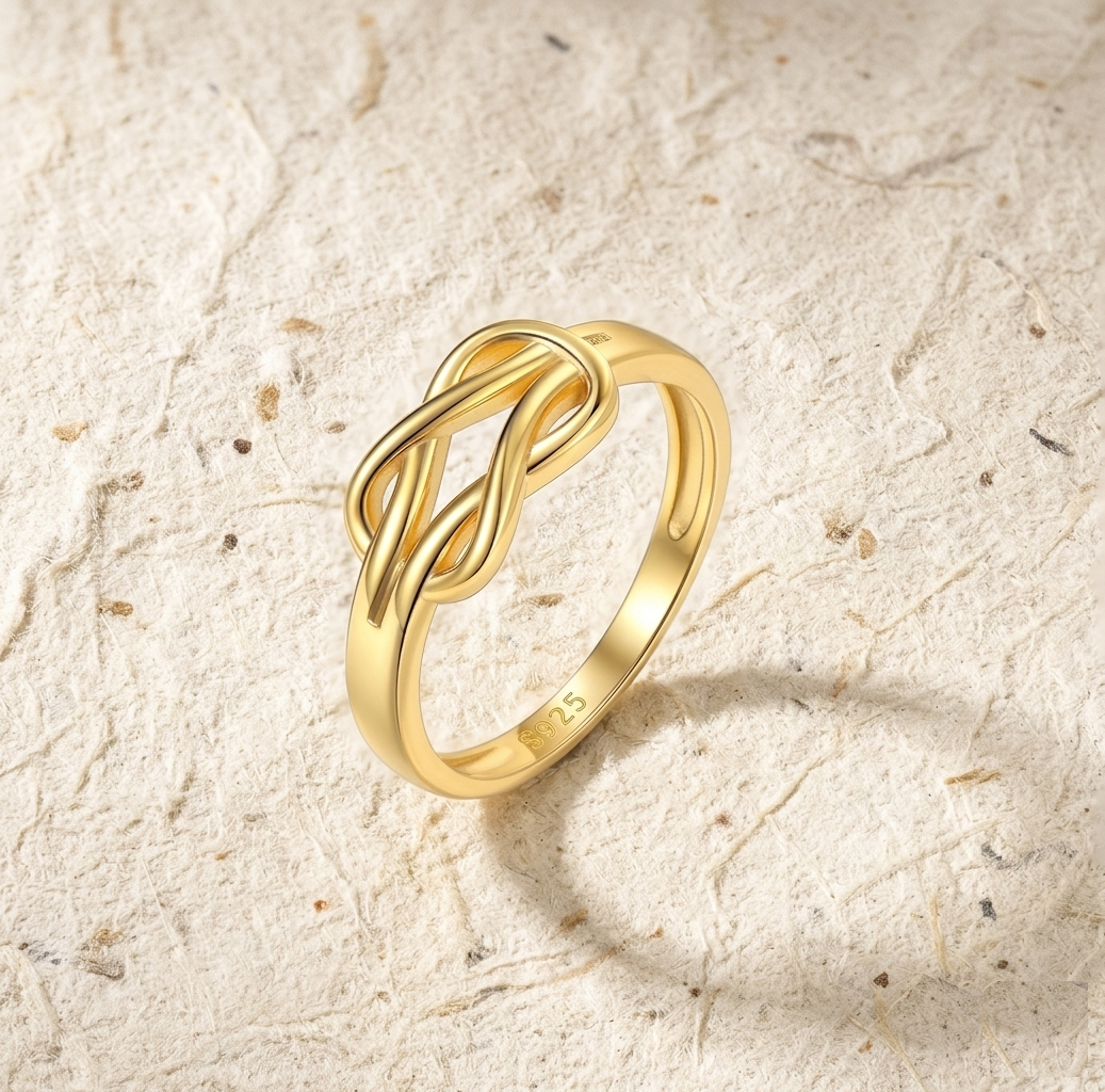 Rose Knot Ring, 925 Sterling Silver Love Knot Band, Minimalist Jewelry for Her, Dainty Promise Ring, Friendship Gift, Stackable Knot Ring
