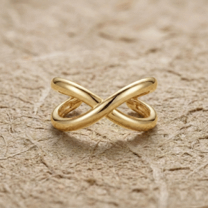 Minimalist Infinity Cross Ring - Solid 925 Sterling Silver Band - Dainty Geometric Stacking Ring - Handmade Jewelry for Her