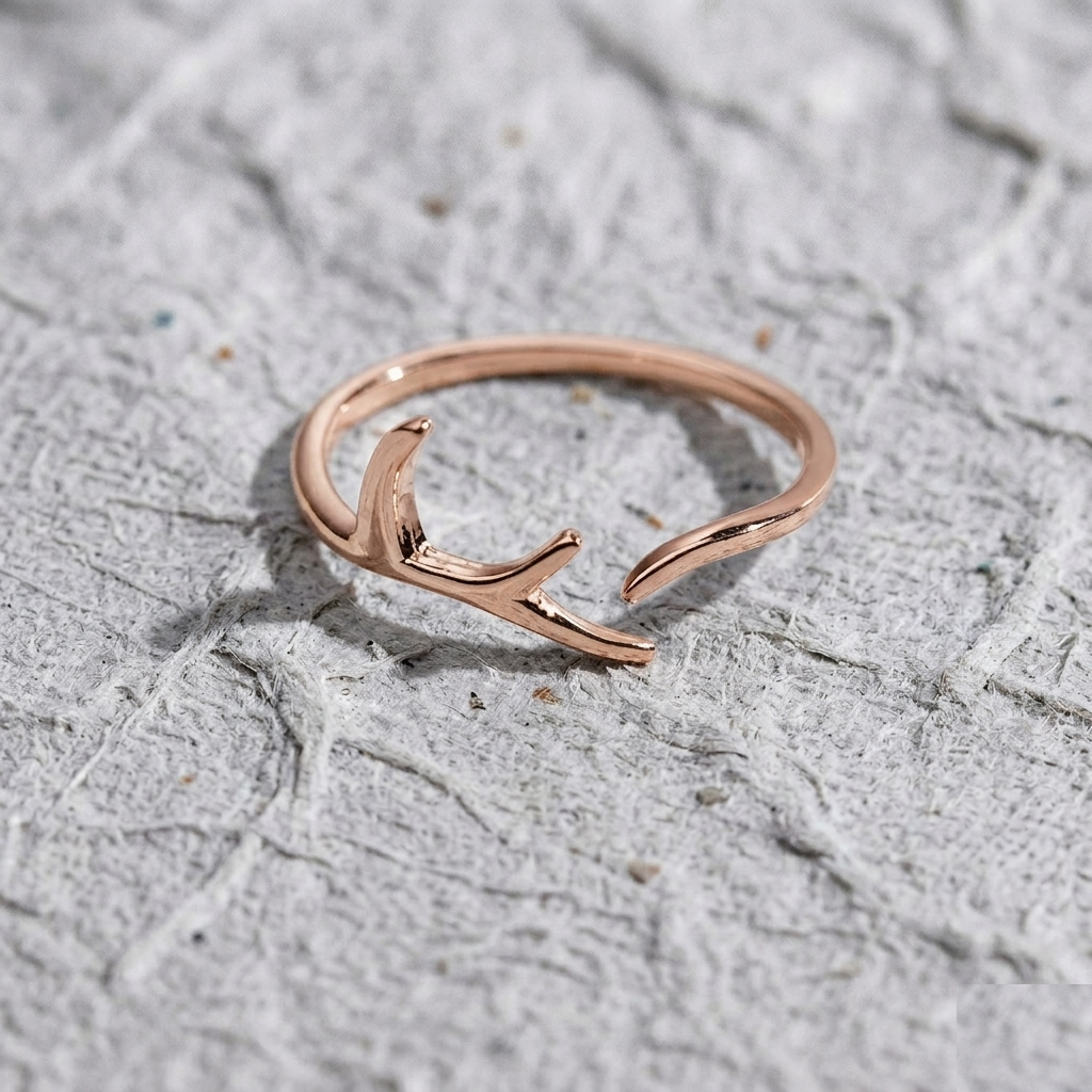 925 Sterling Silver Antler Ring, Adjustable Deer Horn Ring for Women, Nature Inspired Jewelry, Minimalist Gift - Image 2
