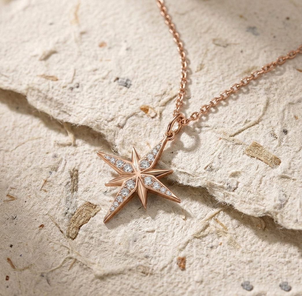 Dainty North Star Necklace in 925 Sterling Silver - Minimalist Starburst Pendant - Celestial Jewelry for Women - Image 2